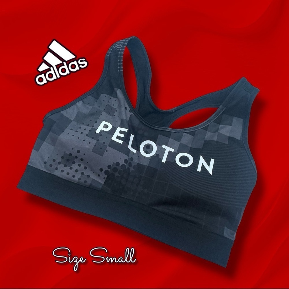 Adidas Peloton Graphic Black Sports Bra Size Small